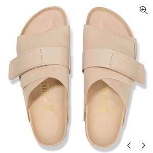Birkenstock Kyoto New Beige Nubuck Slide Sandals size EU38/US7-8 EUC $160